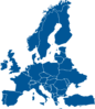 Europe Map Dark Blue Clip Art