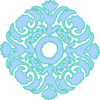 Damask Flourish Pastel Blue Green Clip Art