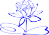 Lotus Outline Blue Clip Art