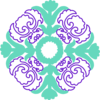 Damask Flourish- Purple Mint Clip Art