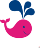 Cute Pink And Navy Whale Clip Art