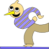 Halloween Pumpkin Skating Clip Art