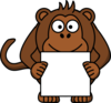 Monkey With Sign Clip Art
