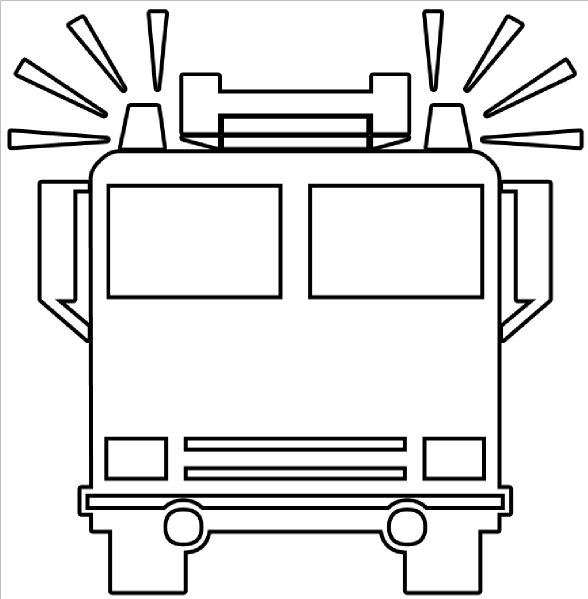 fire truck clipart black and white - photo #8