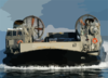 A Landing Craft Air Cushion (lcac) Craft On Approach To The Amphibious Assault Ship Uss Kearsarge (lhd 3) Clip Art