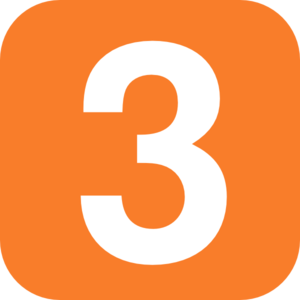 No 3 In Orange Rounded Square Clip Art