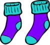 Turquoise Purple Sock Clip Art