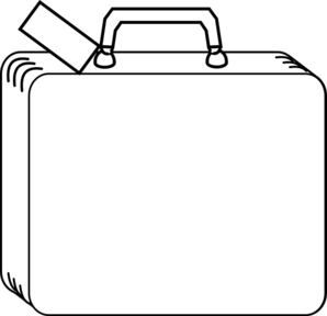 Clip Art: Suitcase B&W I