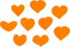 Orange Hearts Clip Art