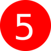 Number 5 Red Background Clip Art