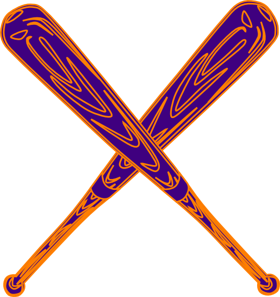 Baseball Bat Purple And Orange Clip Art at Clker.com - vector clip art