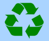 Recycle Symbol Green On Light Blue Clip Art