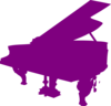 Purple Piano Silhouette Clip Art