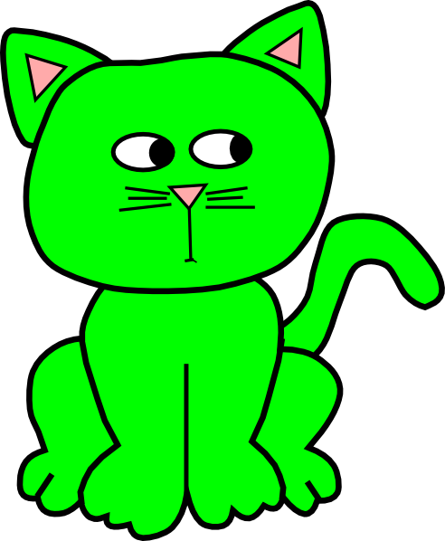 green cat clipart - photo #3