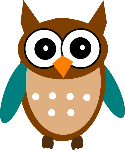 Clipart Owl Teal Brown 1