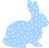 Blue Bunny Polka Dot Silhouette Clip Art