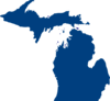 Navy Blue Michigan Vector Clip Art