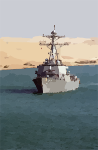 The Guided Missile Destroyer Uss Mitscher (ddg 57) Transits The Suez Canal Clip Art