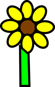 Sunflower With Stem Clip Art