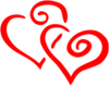 Red Intertwined Hearts Clip Art