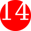 Red, Rounded,with Number 12 Clip Art