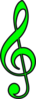 Green Treble Clef Clip Art