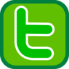 Simple Twitter Icon Green Clip Art