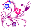 Butterfly Scroll Purple Blue Pink Tei Clip Art