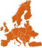 Europe Map Orange Clip Art