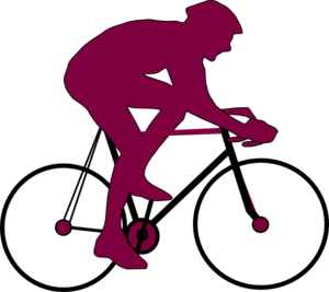 Purple Cyclist Icon 2 Clip Art
