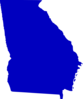 Georgia State Map Outline Solid Clip Art