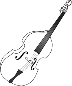 Double Bass (b And W) Clip Art