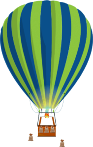 Green And Blue Hot Air Balloon Clip Art