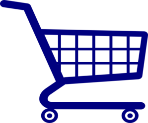Shopping Cart - Navy Clip Art