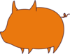 Pig Outline Orange Clip Art