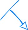 Embedded Blue Arrow Point Down Right Clip Art