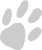 Large Gray Paw Clip Art