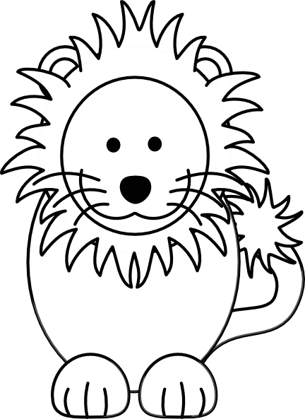 Lion Black White Clip Art at Clker.com - vector clip art online