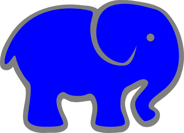 clip art blue elephant - photo #9