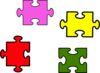 4 Pieces Puzzle Clip Art