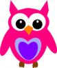 Hot Pink Owl Clip Art