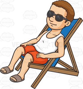Relaxing On The Beach Clipart Image