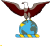 Eagle Over Globe Clip Art