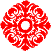 Red Damask Ornament Clip Art