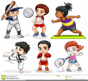 Clipart Of Kids Playing Sports Image