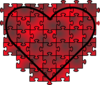 Heart Puzzle With Red Black Gradient Clip Art