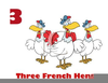 Three French Hens Clipart Image