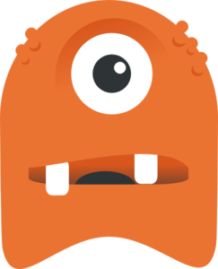 Orange One Eyed Monster Clip Art