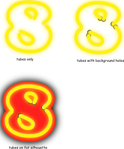 Neon Numerals With Number 8 Clip Art