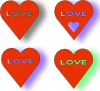 4 Hearts  Clip Art